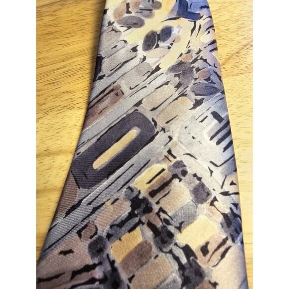 KETCH CLASSICS Necktie Abstract Multi-Color Blues And Cream Made in USA - Picture 1 of 6